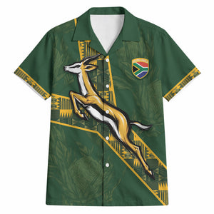 Custom Rugby South Africa Hawaiian Shirt Go Bokke With Protea Pattern