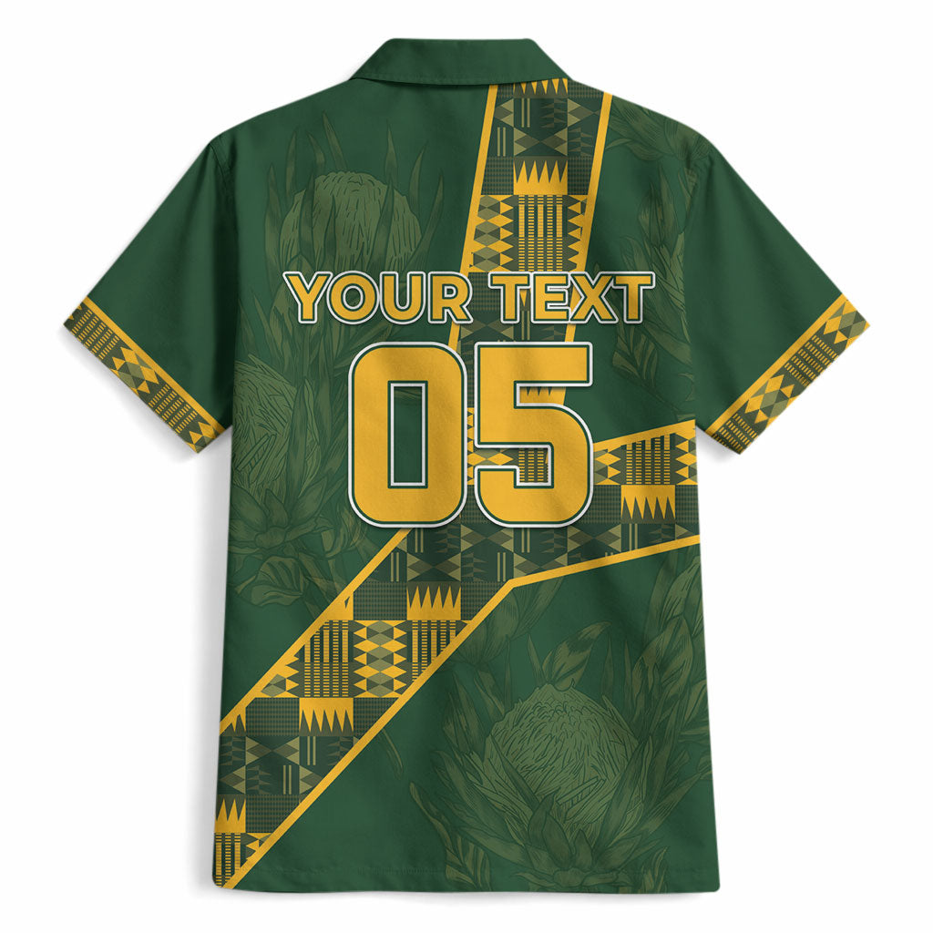 Custom Rugby South Africa Hawaiian Shirt Go Bokke With Protea Pattern
