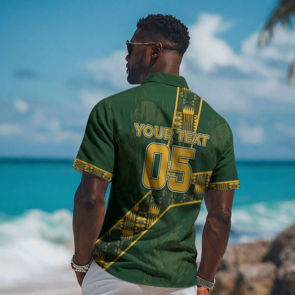 Custom Rugby South Africa Hawaiian Shirt Go Bokke With Protea Pattern