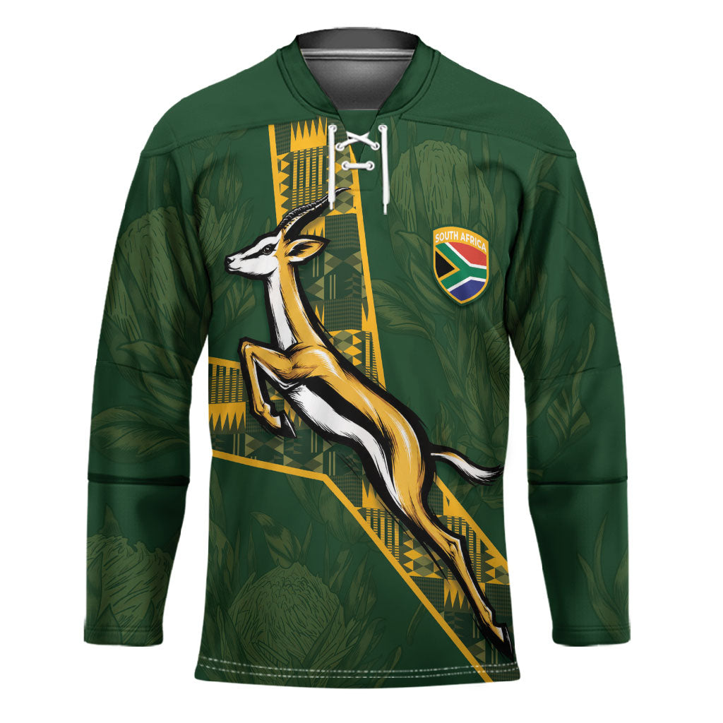 Custom Rugby South Africa Hockey Jersey Go Bokke With Protea Pattern