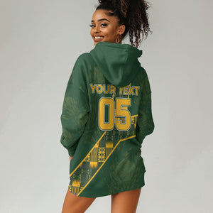Custom Rugby South Africa Hoodie Dress Go Bokke With Protea Pattern