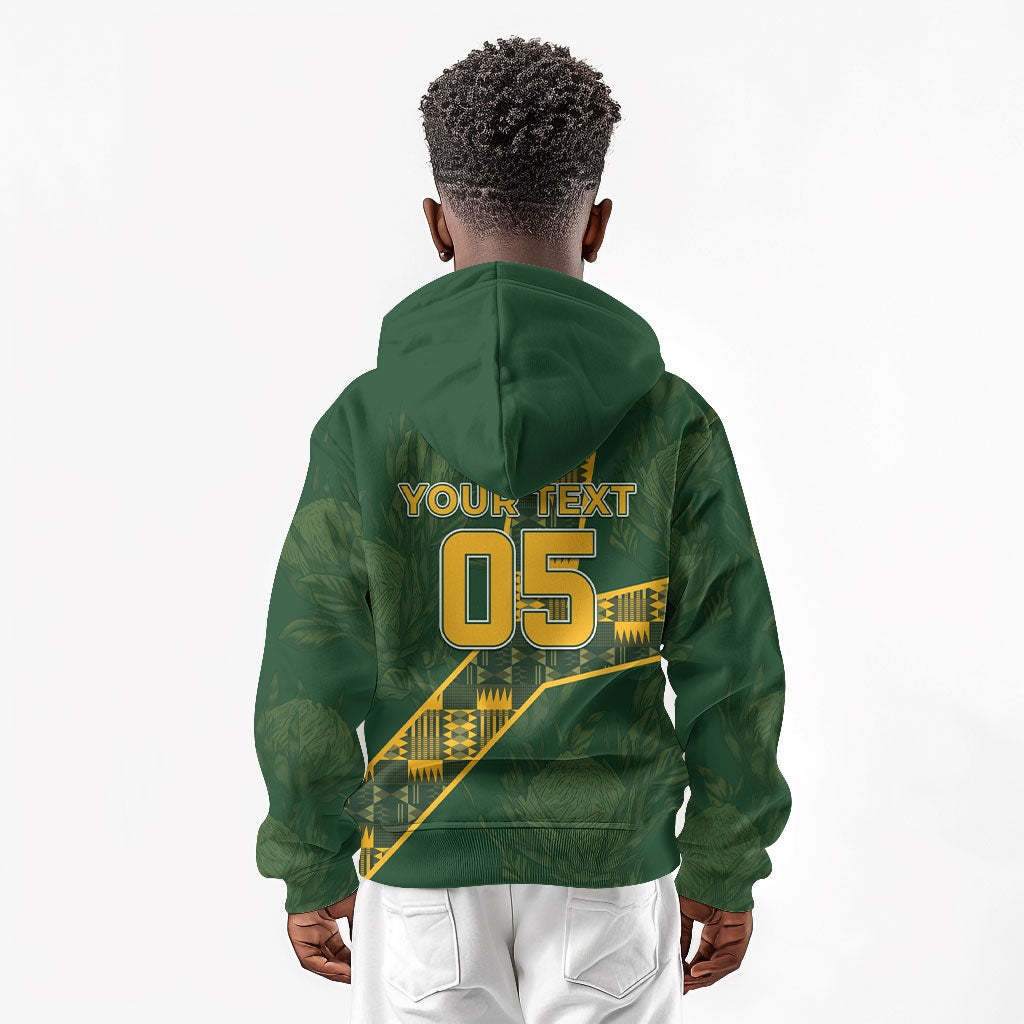 Custom Rugby South Africa Kid Hoodie Go Bokke With Protea Pattern