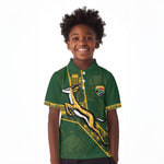 Custom Rugby South Africa Kid Polo Shirt Go Bokke With Protea Pattern