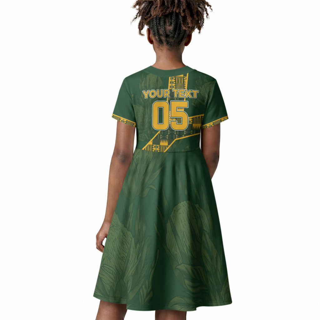 Custom Rugby South Africa Kid Short Sleeve Dress Go Bokke With Protea Pattern
