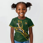 Custom Rugby South Africa Kid T shirt Go Bokke With Protea Pattern
