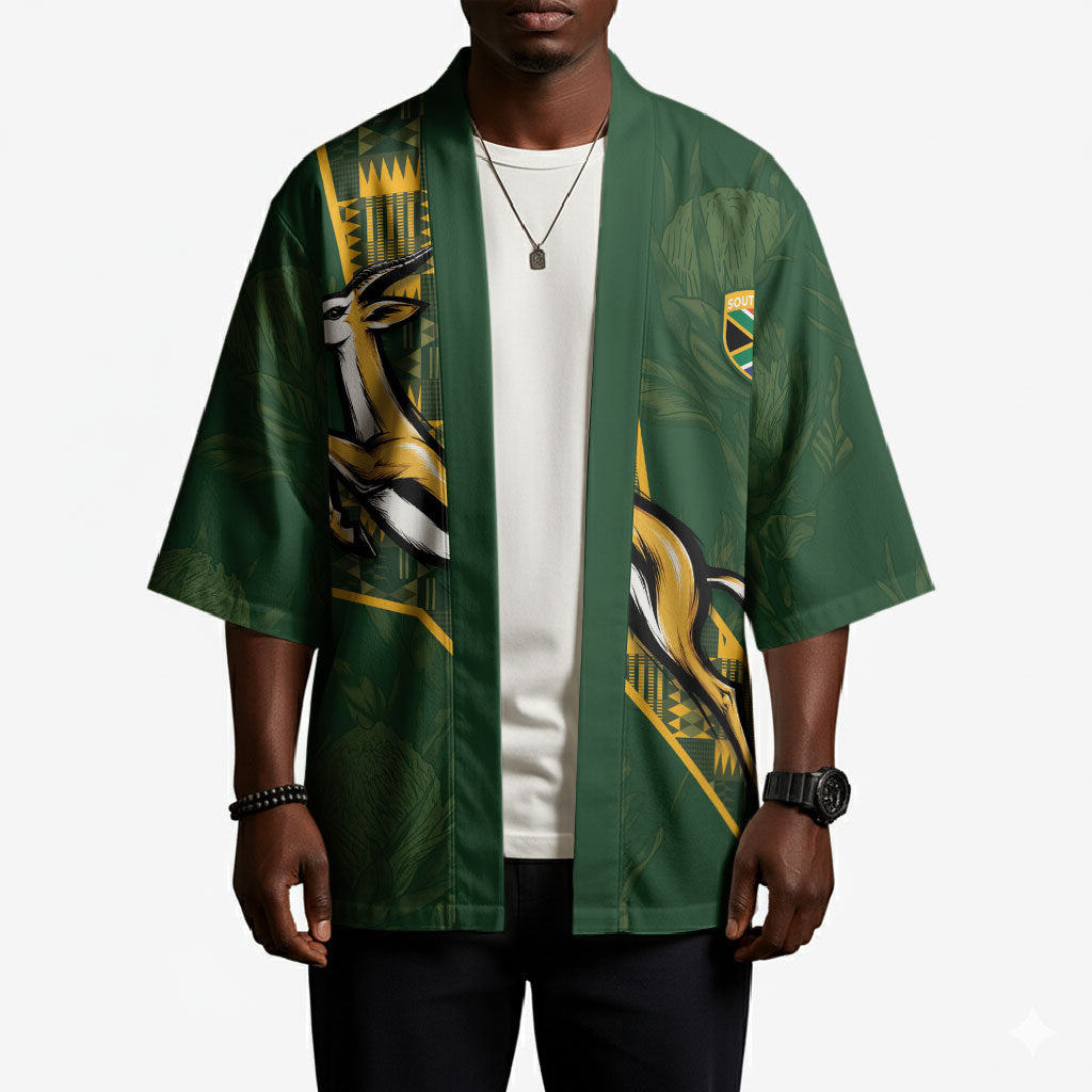 Custom Rugby South Africa Kimono Go Bokke With Protea Pattern