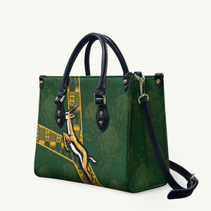 Rugby South Africa Leather Bag Go Bokke With Protea Pattern