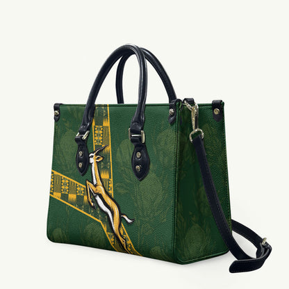 Rugby South Africa Leather Bag Go Bokke With Protea Pattern