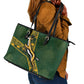 Rugby South Africa Leather Tote Bag Go Bokke With Protea Pattern