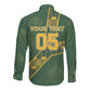 Custom Rugby South Africa Long Sleeve Button Shirt Go Bokke With Protea Pattern