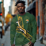 Custom Rugby South Africa Long Sleeve Shirt Go Bokke With Protea Pattern