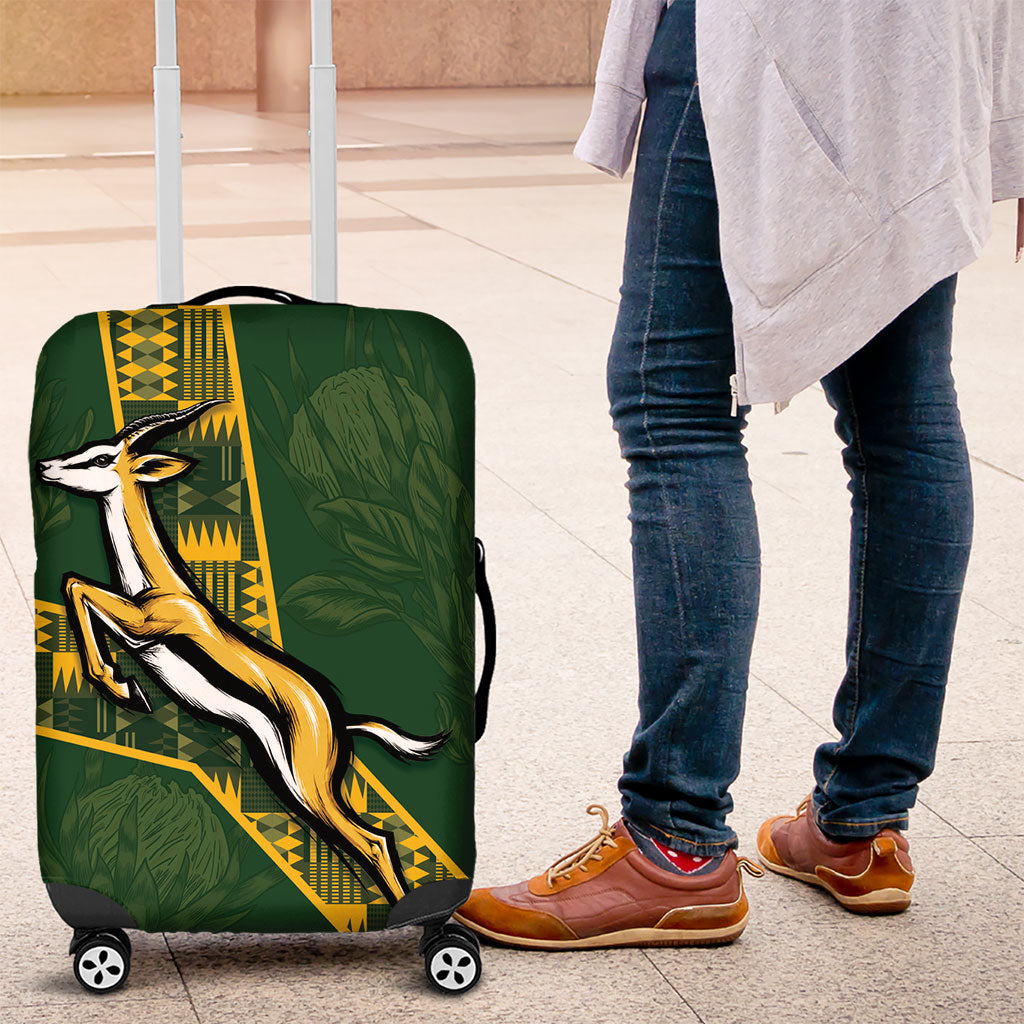 Rugby South Africa Luggage Cover Go Bokke With Protea Pattern