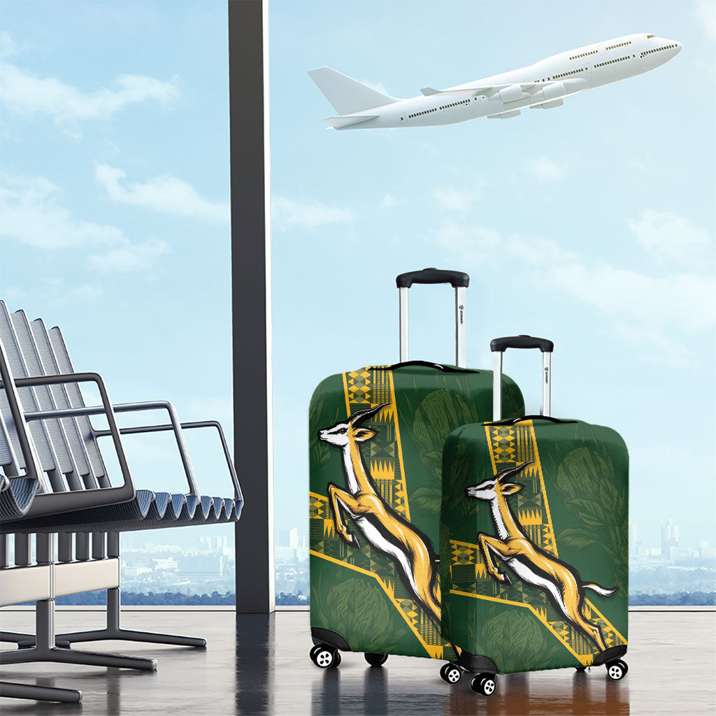 Rugby South Africa Luggage Cover Go Bokke With Protea Pattern