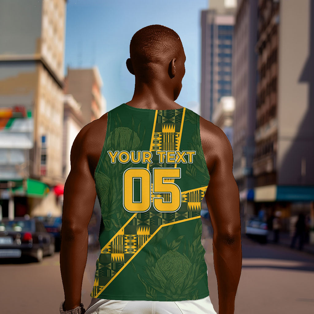 Custom Rugby South Africa Men Tank Top Go Bokke With Protea Pattern