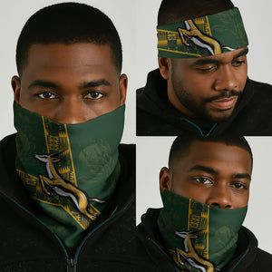 Rugby South Africa Neck Gaiter Go Bokke With Protea Pattern