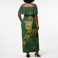 Custom Rugby South Africa Off Shoulder Maxi Dress Go Bokke With Protea Pattern