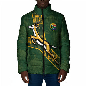 Custom Rugby South Africa Padded Jacket Go Bokke With Protea Pattern