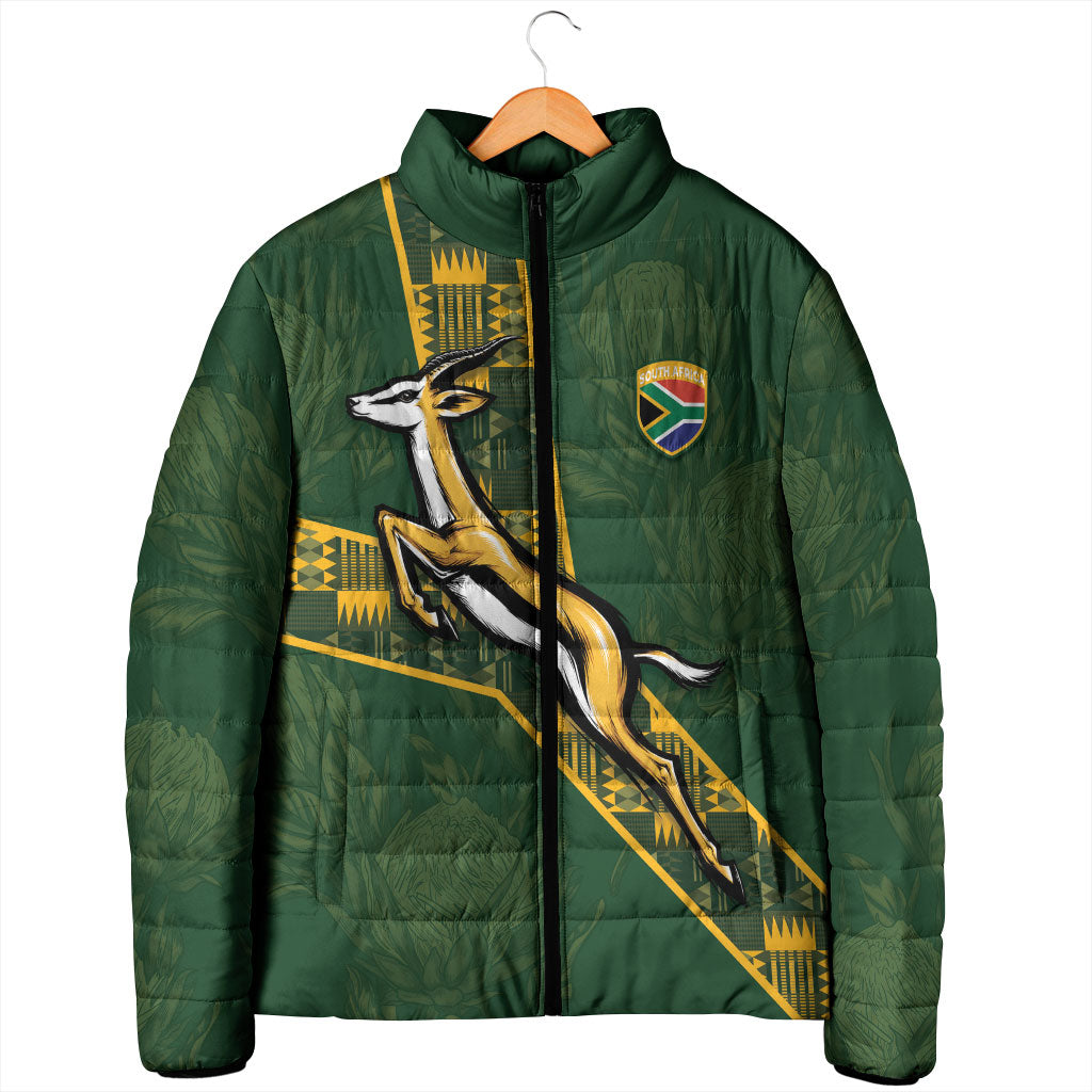 Custom Rugby South Africa Padded Jacket Go Bokke With Protea Pattern