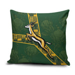 Rugby South Africa Pillow Cover Go Bokke With Protea Pattern