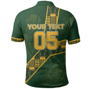 Custom Rugby South Africa Polo Shirt Go Bokke With Protea Pattern