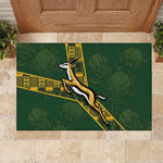 Rugby South Africa Rubber Doormat Go Bokke With Protea Pattern