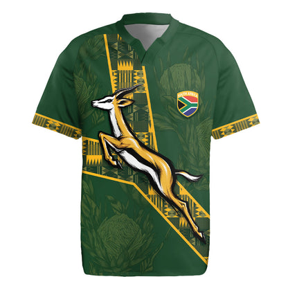 Custom Rugby South Africa Rugby Jersey Go Bokke With Protea Pattern