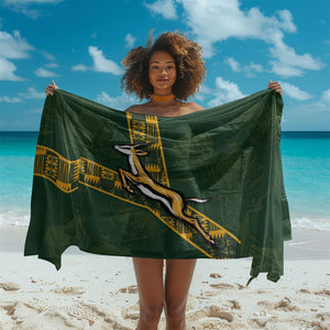 Rugby South Africa Sarong Go Bokke With Protea Pattern