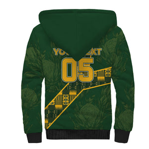 Custom Rugby South Africa Sherpa Hoodie Go Bokke With Protea Pattern