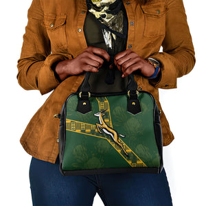 Rugby South Africa Shoulder Handbag Go Bokke With Protea Pattern
