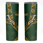 Custom Rugby South Africa Skinny Tumbler Go Bokke With Protea Pattern
