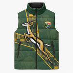 Custom Rugby South Africa Sleeveless Puffer Jacket Go Bokke With Protea Pattern