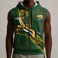 Custom Rugby South Africa Sleeveless Zip Hoodie Go Bokke With Protea Pattern