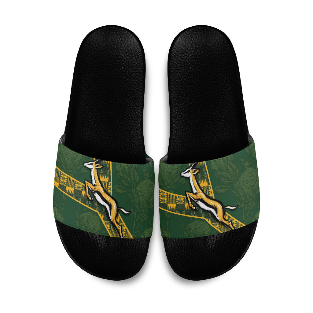 Rugby South Africa Slide Sandals Go Bokke With Protea Pattern