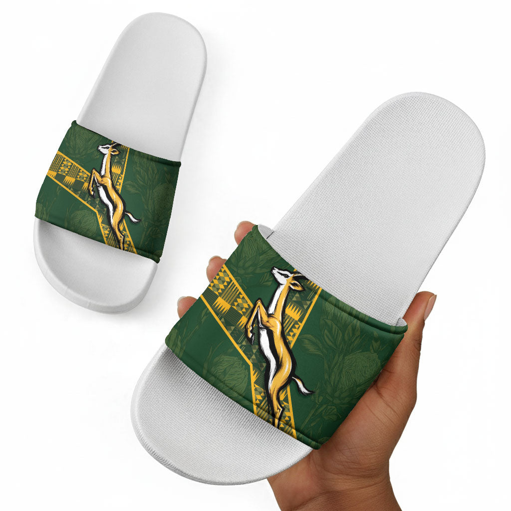 Rugby South Africa Slide Sandals Go Bokke With Protea Pattern