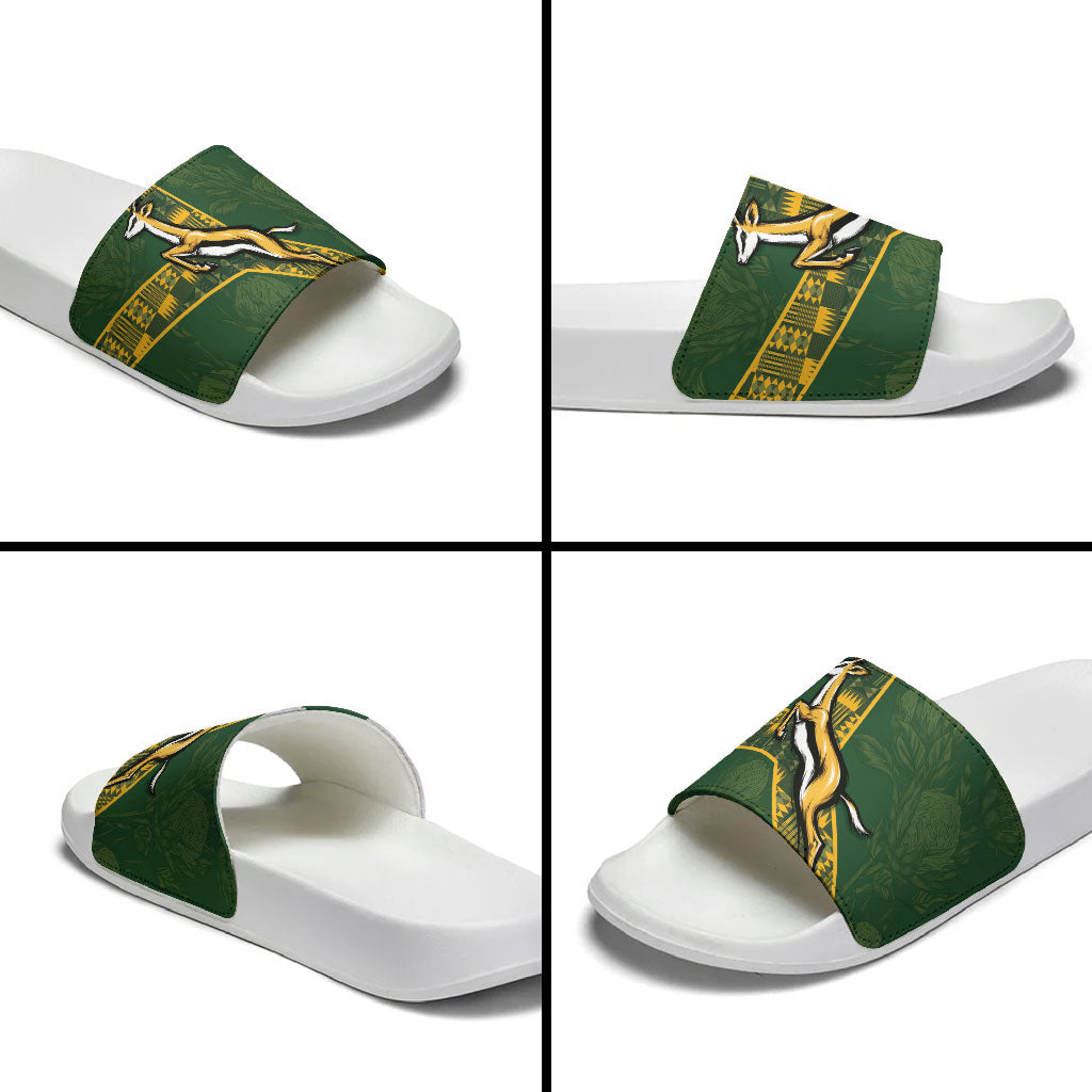 Rugby South Africa Slide Sandals Go Bokke With Protea Pattern
