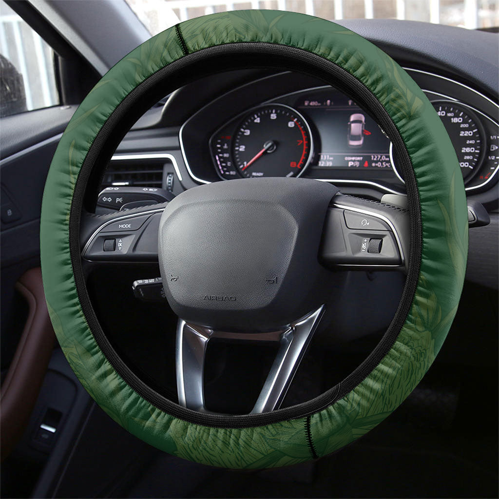 Rugby South Africa Steering Wheel Cover Go Bokke With Protea Pattern