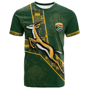 Custom Rugby South Africa T shirt Go Bokke With Protea Pattern