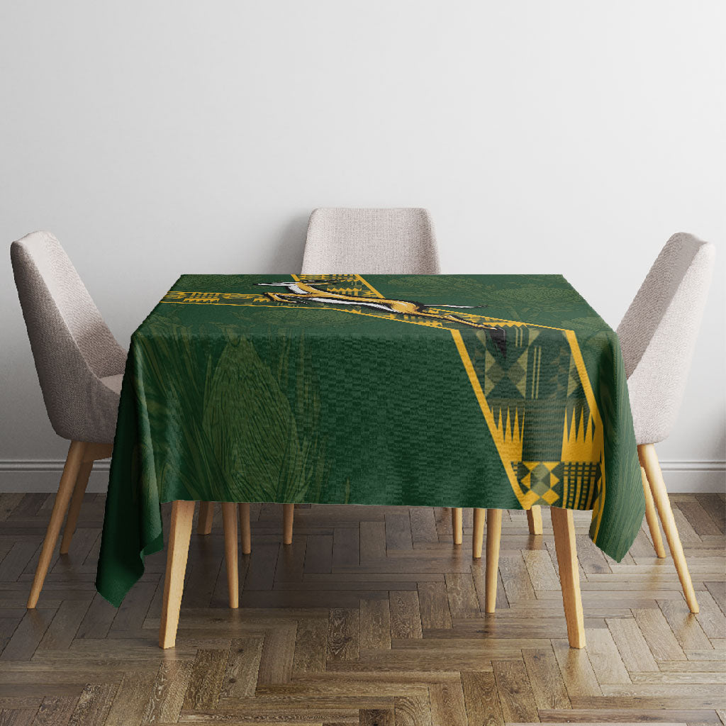 Rugby South Africa Tablecloth Go Bokke With Protea Pattern