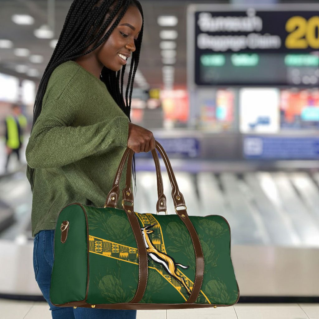 Rugby South Africa Travel Bag Go Bokke With Protea Pattern