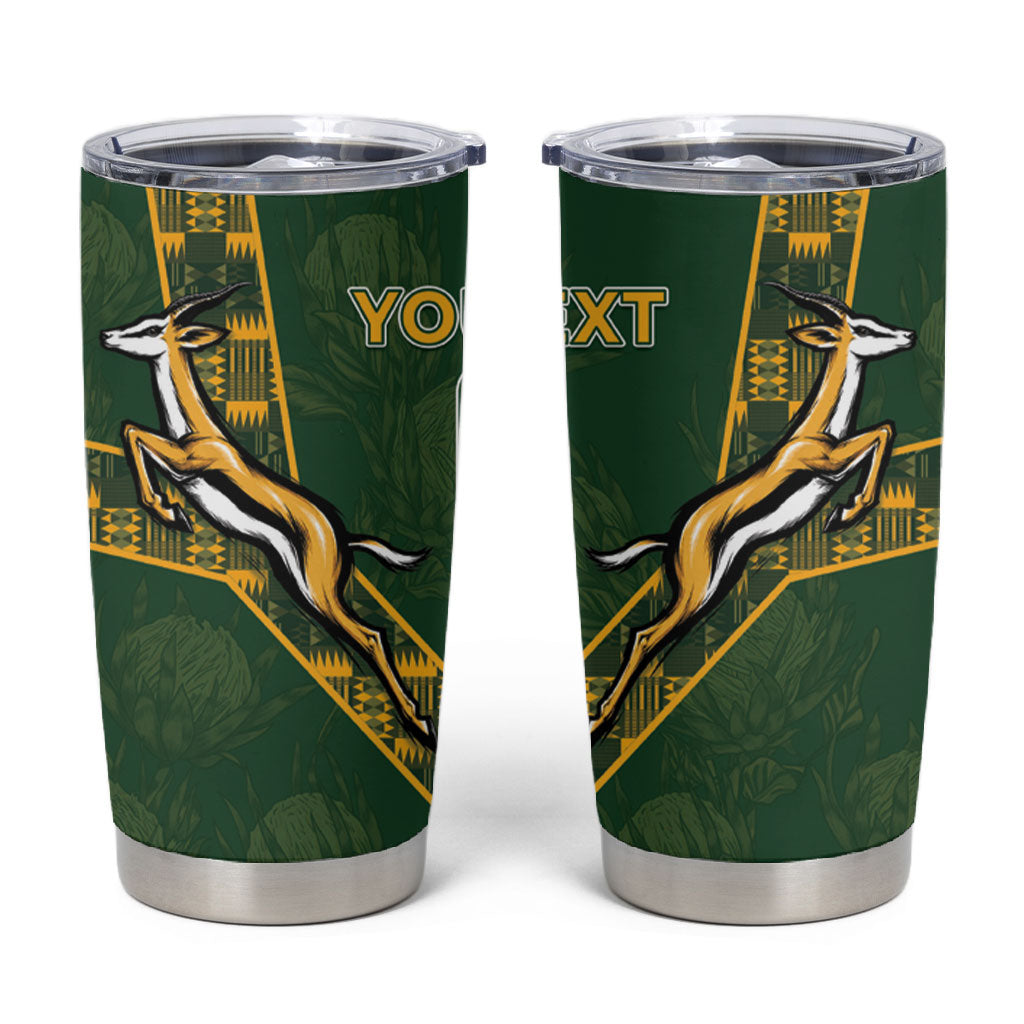 Custom Rugby South Africa Tumbler Cup Go Bokke With Protea Pattern