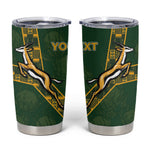 Custom Rugby South Africa Tumbler Cup Go Bokke With Protea Pattern
