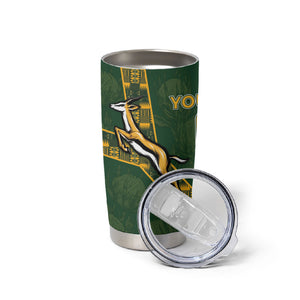 Custom Rugby South Africa Tumbler Cup Go Bokke With Protea Pattern