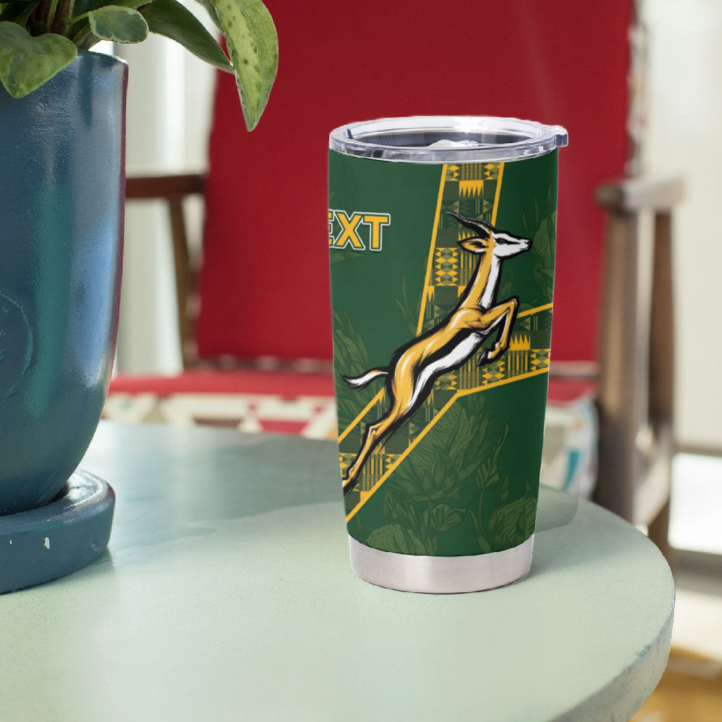 Custom Rugby South Africa Tumbler Cup Go Bokke With Protea Pattern