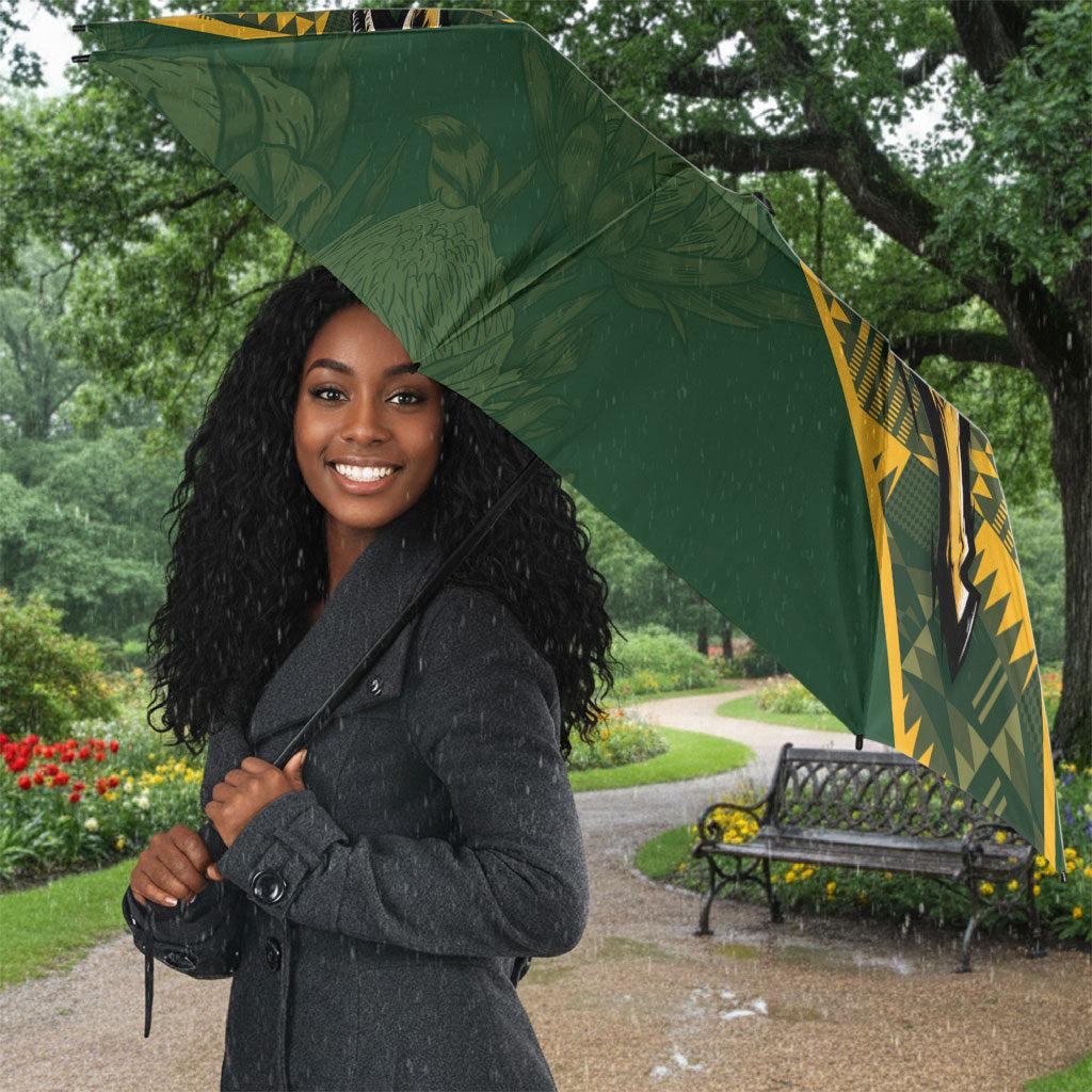 Rugby South Africa Umbrella Go Bokke With Protea Pattern
