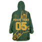 Custom Rugby South Africa Wearable Blanket Hoodie Go Bokke With Protea Pattern