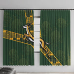 Rugby South Africa Window Curtain Go Bokke With Protea Pattern