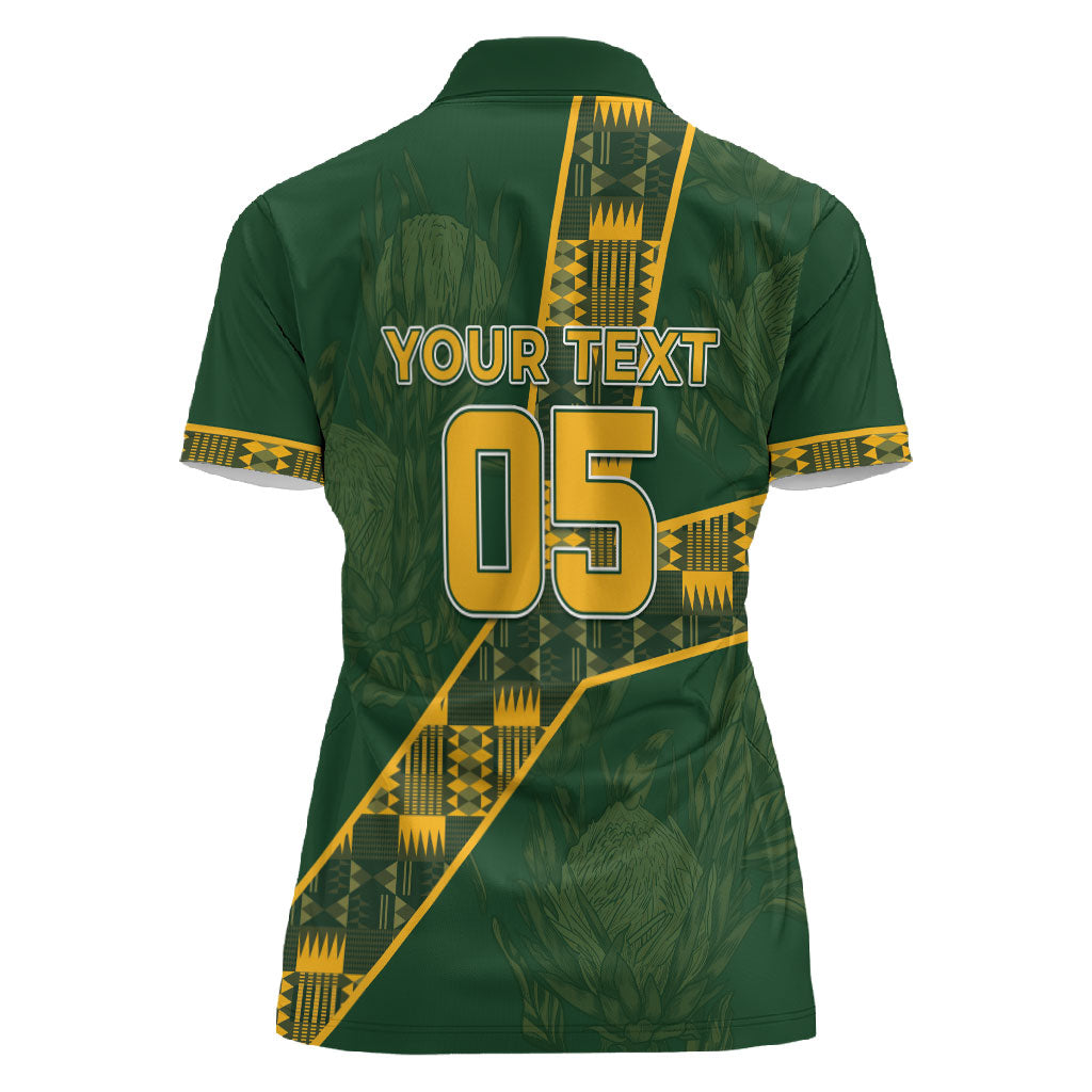 Custom Rugby South Africa Women Polo Shirt Go Bokke With Protea Pattern