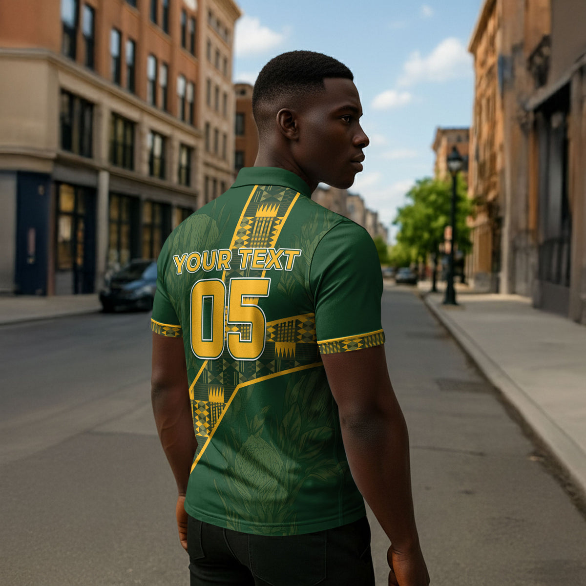 Custom Rugby South Africa Zipper Polo Shirt Go Bokke With Protea Pattern