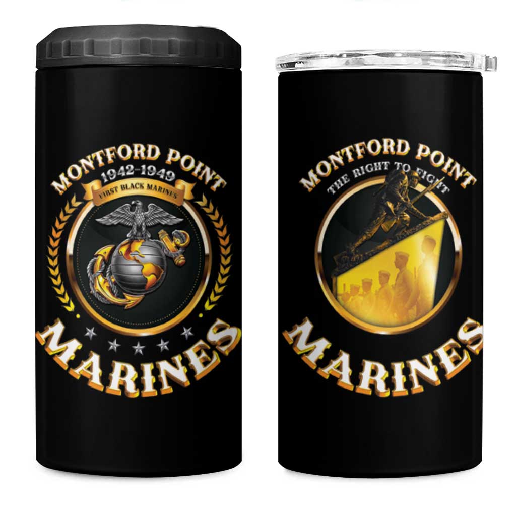 Montford Point Marines Legacy 4 in 1 Can Cooler Tumbler Honoring The Legend