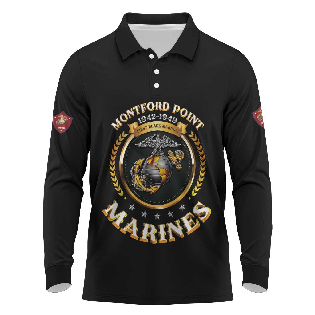Montford Point Marines Legacy Long Sleeve Polo Shirt Honoring The Legend